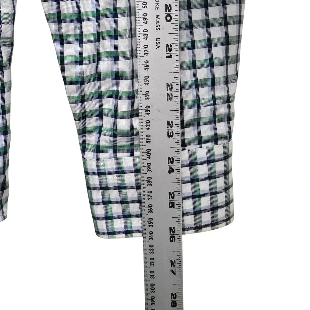 Banana Republic Button Down Shirt Mens‎ Large Green Gingham Tailored Slim Fit